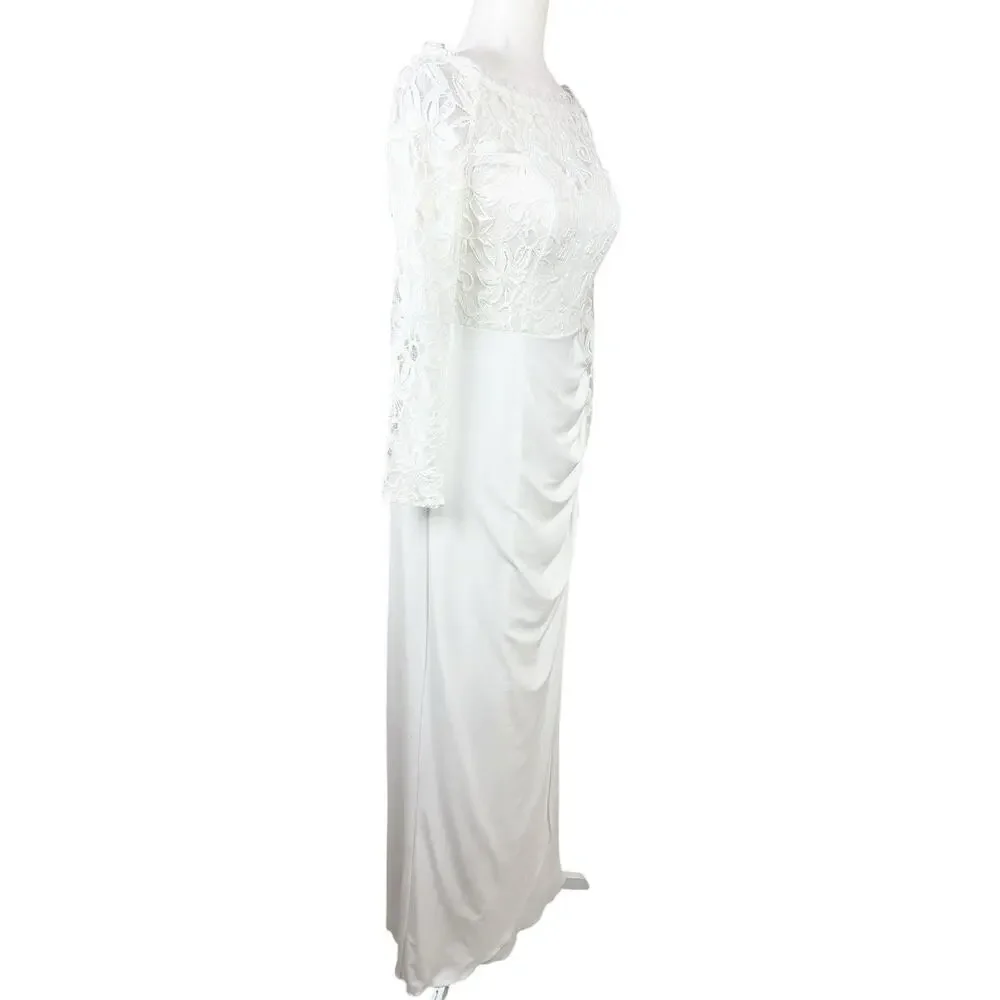 David’s Bridal DB Studio Wedding Dress Womens Size 4 Ivory Lace Elegant Gown New